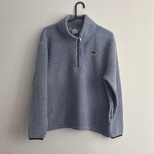 PINK Victoria Secret Blue Quarter-Zip Sweater